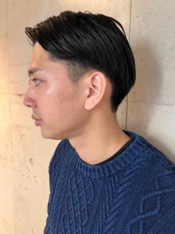 ナチュラルテイスト若く見える髪型 刈り上げ七三分け【横浜美容院