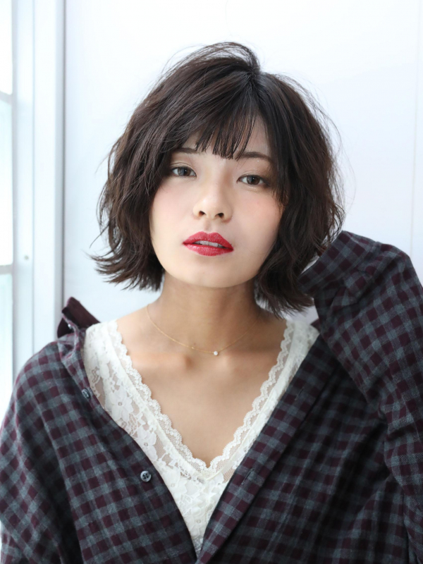 ミディアム シースルーバング選 韓国風 丸顔 面長 大人スタイル 表参道 青山 銀座 柏の美容室 Enore ヘアサロンエノア