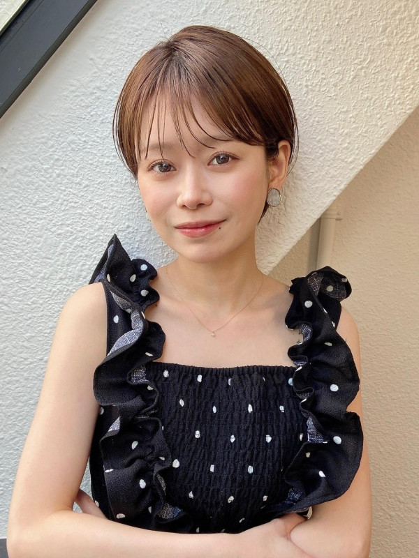 40代　ショートボブ　丸顔