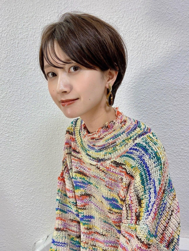 40代　ショートボブ　前髪あり