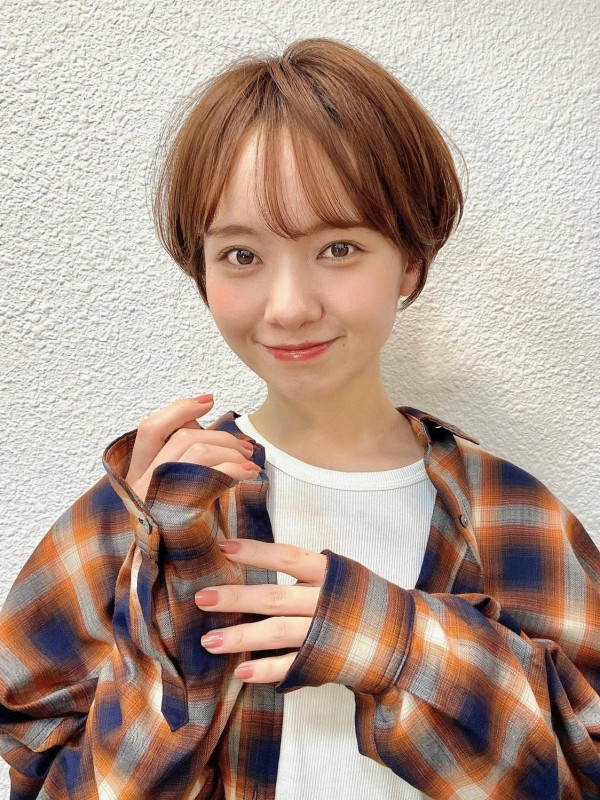 40代　ショートボブ　丸顔