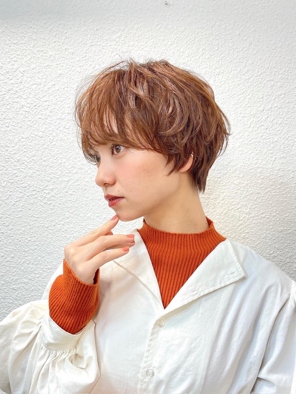 40代　ショートヘア　ひし形